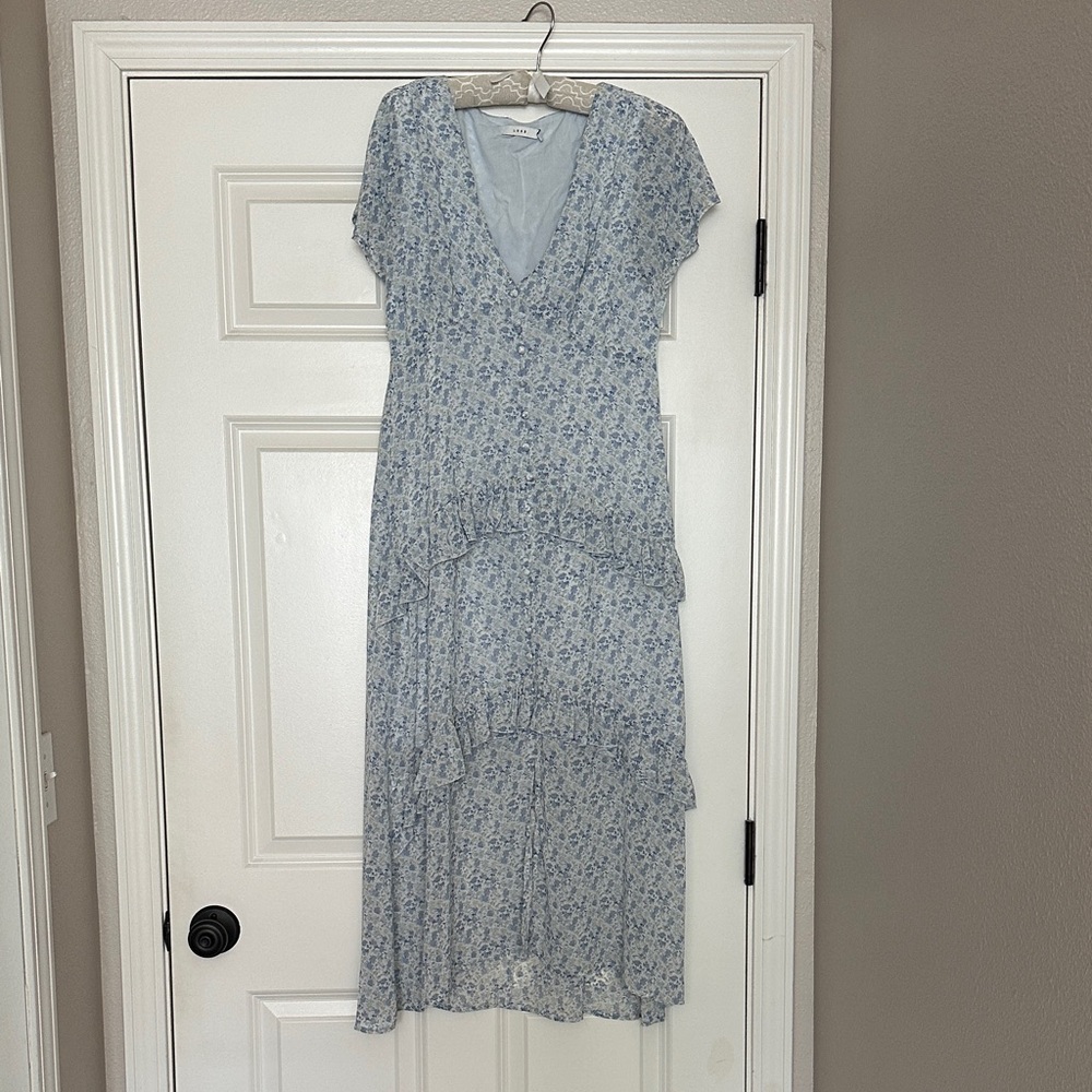 Lush Light Blue Floral Maxi Dress
